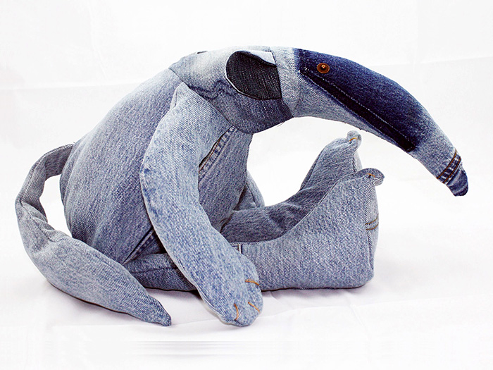 Maison Indigo Stuffed Animals Anteater - Recycled Denim Jeans Plush Toys Childrens Kids Cuddle Accessories Home Decor - The Netherlands Animaux de Nimes Collection - Made in Denim Finds Fashion Style
