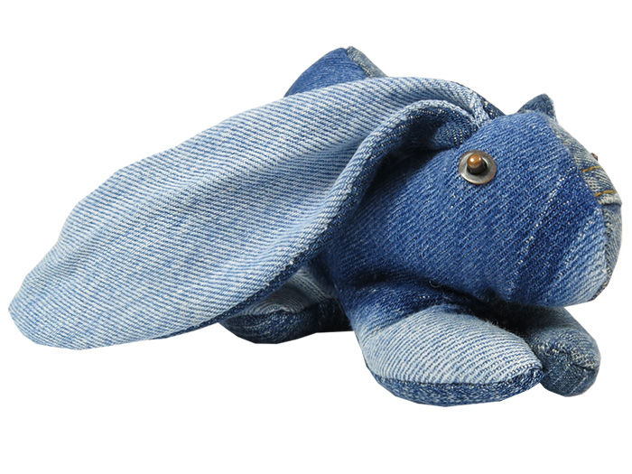 Maison Indigo Stuffed Animals Blue Bunny Rabbit - Recycled Denim Jeans Plush Toys Childrens Kids Cuddle Accessories Home Decor - The Netherlands Animaux de Nimes Collection - Made in Denim Finds Fashion Style