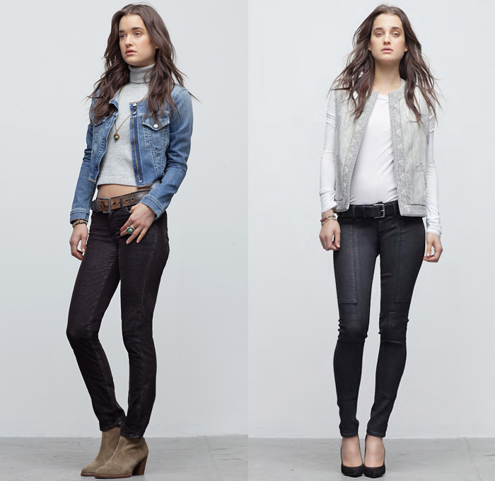 (5a) Love Bolero Jean Jacket - (5b) Mongolian Quilted Sleeveless Vest in Goa - Logan in Sueded Black Jeans - Citizens of Humanity 2013 Fall Autumn Womens Lookbook Picks: Designer Denim Jeans Fashion: Season Collections, Runways, Lookbooks and Linesheets