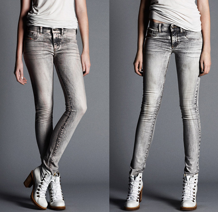 (08) Livier Jeggins Colour Mutation Denim Jeggings Fit, Wash & Style - Diesel 2013-2014 Fall Winter Preview Womens Collection: Designer Denim Jeans Fashion: Season Collections, Runways, Lookbooks and Linesheets