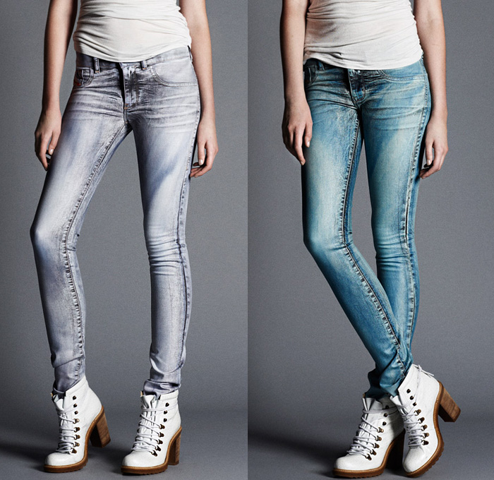 (09) Livier Jeggins Colour Mutation Denim Jeggings Fit, Wash & Style - Diesel 2013-2014 Fall Winter Preview Womens Collection: Designer Denim Jeans Fashion: Season Collections, Runways, Lookbooks and Linesheets