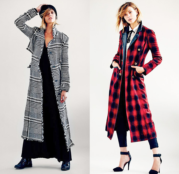 (7a) Recognition Bold Plaid Maxi Coat - (7b) Shadow Plaid Double-Breasted Sergeant Jacket Maxi Coat - Free People 2013 September Womens Catalog Sneak Peek - Pre Fall Autumn Collection: Designer Denim Jeans Fashion: Season Collections, Runways, Lookbooks, Linesheets & Ad Campaigns
