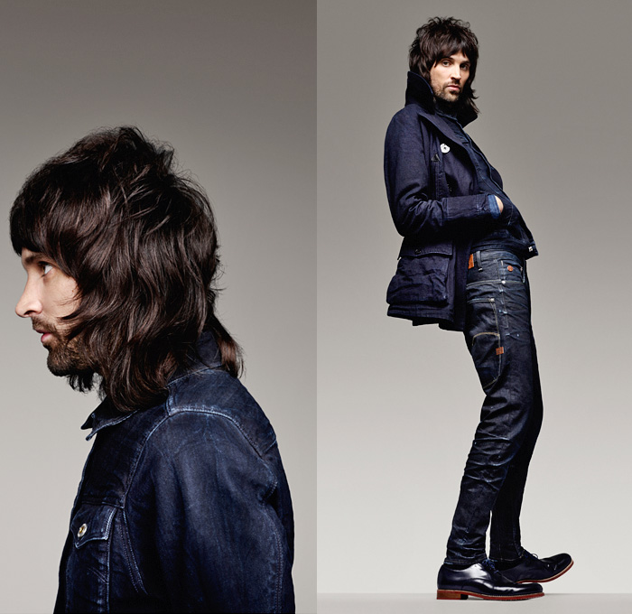 G-Star RAW 2013-2014 Fall Winter Ad Campaign - Destroy to Construct shot by Rankin with Sergio Pizzorno and Keenan Kampa - The Art of RAW: Designer Denim Jeans Fashion: Season Collections, Runways, Lookbooks and Linesheets