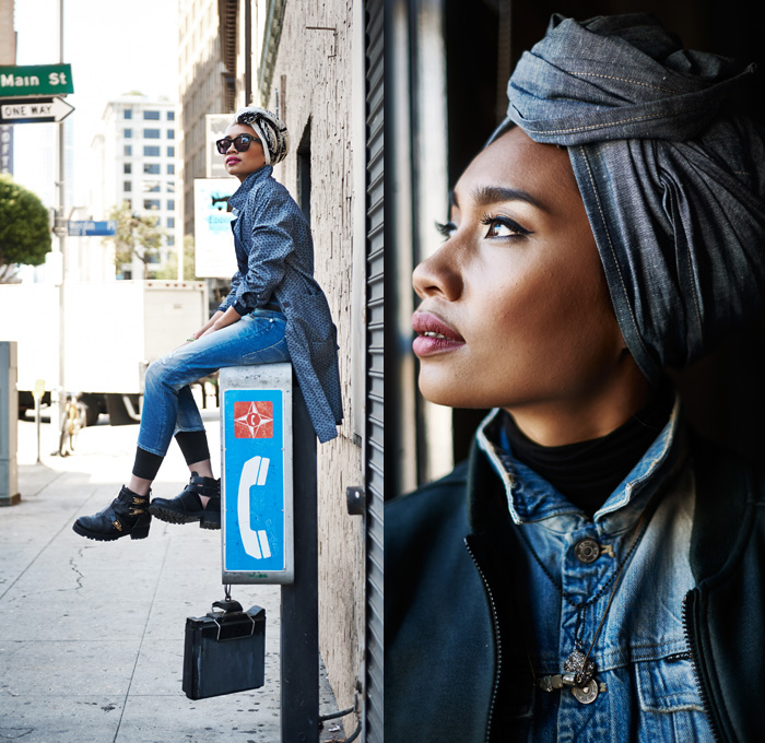 G-Star RAW Episode 1 with Malaysian Musician Yuna Zarai - 2013-2014 Fall Winter Womens Looks - Head Scarf Tapered Cropped Type C Second Skin Fit 3301 Jeg Skinny Denim Jeans: Designer Denim Jeans Fashion: Season Collections, Runways, Lookbooks and Linesheets