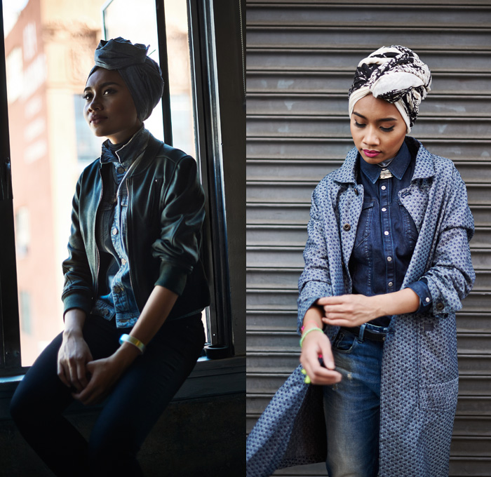 G-Star RAW Episode 1 with Malaysian Musician Yuna Zarai - 2013-2014 Fall Winter Womens Looks - Head Scarf Tapered Cropped Type C Second Skin Fit 3301 Jeg Skinny Denim Jeans: Designer Denim Jeans Fashion: Season Collections, Runways, Lookbooks and Linesheets