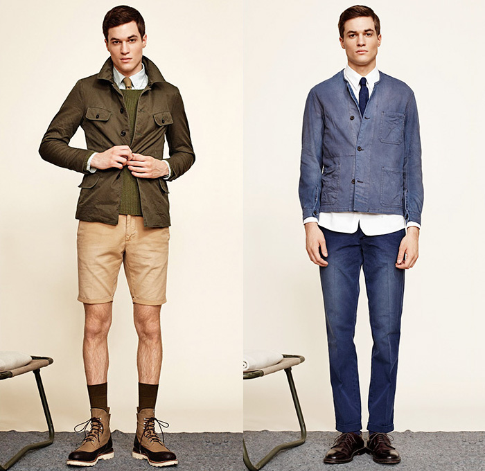 (4a) The Casbah Field Jacket - (4b) Frenchie Cotton Jacket & Canvas Chino Midnight Blue Trousers - GANT Rugger 2013 Pre Fall Mens Lookbook: Designer Denim Jeans Fashion: Season Collections, Runways, Lookbooks and Linesheets