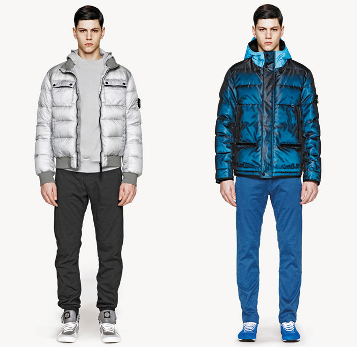 Stone Island 2013-2014 Fall Winter Mens Lookbook Collection - Outerwear Coats Hooded Down Field Jackets Parkas Reflective Camouflage Military Thermo Denim Jeans: Designer Denim Jeans Fashion: Season Collections, Runways, Lookbooks and Linesheets