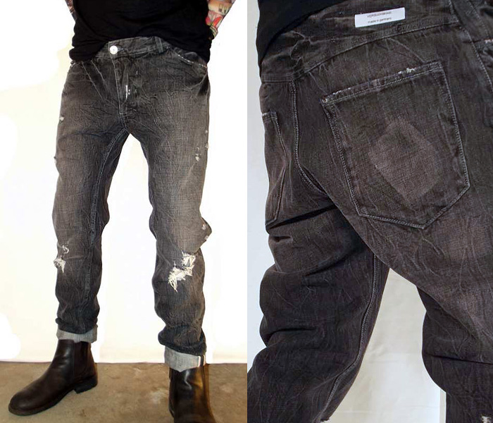 (3) Black Wounds 14oz Selvedge Denim Jeans - Versuchskind Berlin 2013-2014 Fall Winter Mens Collection: Designer Denim Jeans Fashion: Season Collections, Runways, Lookbooks and Linesheets