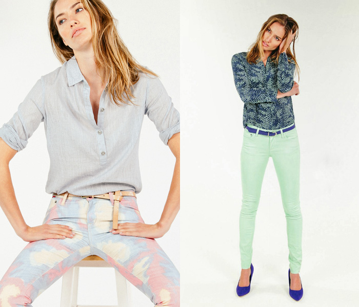 (05a) Ultra Skinny Jeans in Coral Sea - (05b) Ultra Skinny Jeans in Lime Fizz - !iT Jeans 2013 Spring Summer Womens Lookbook: Designer Denim Jeans Fashion: Season Collections, Runways, Lookbooks and Linesheets