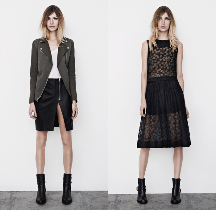 (7a) Split Lucille Leather Skirt - AllSaints 2013 Spring April Womens Lookbook: Designer Denim Jeans Fashion: Season Collections, Runways, Lookbooks and Linesheets