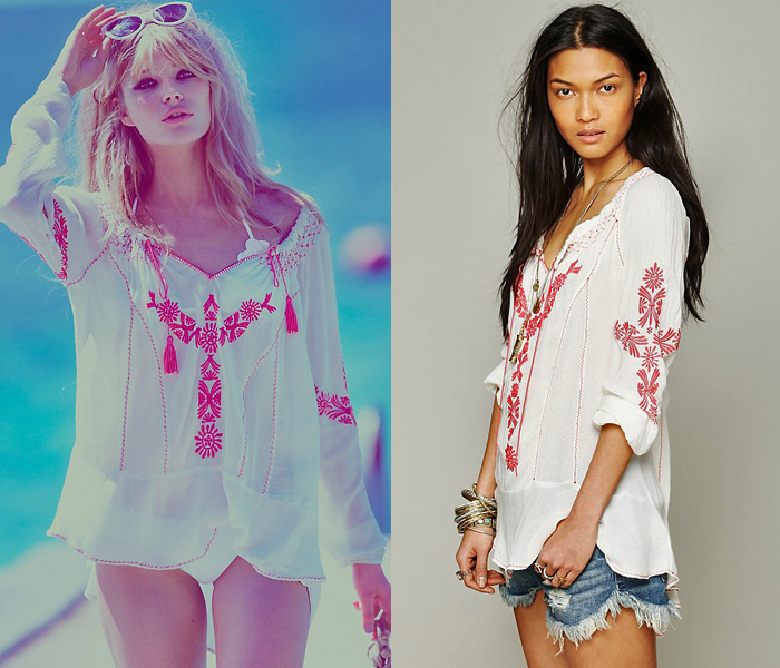 (8) Fondly St. Tropez Embroidered Flouncy-Shaped Tunic - Free People 2013 April Catalog Top Picks: Designer Denim Jeans Fashion: Season Collections, Runways, Lookbooks, Linesheets & Ad Campaigns