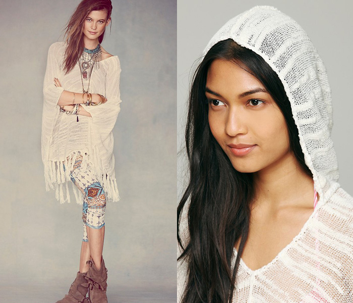 (1) Slub Stripe Knit Poncho with Fringe Tassel - Free People 2013 June Catalog Top Picks: Designer Denim Jeans Fashion: Season Collections, Runways, Lookbooks, Linesheets & Ad Campaigns