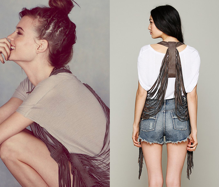 (5) Leather Fringe Harness Vest - Free People 2013 June Catalog Top Picks: Designer Denim Jeans Fashion: Season Collections, Runways, Lookbooks, Linesheets & Ad Campaigns