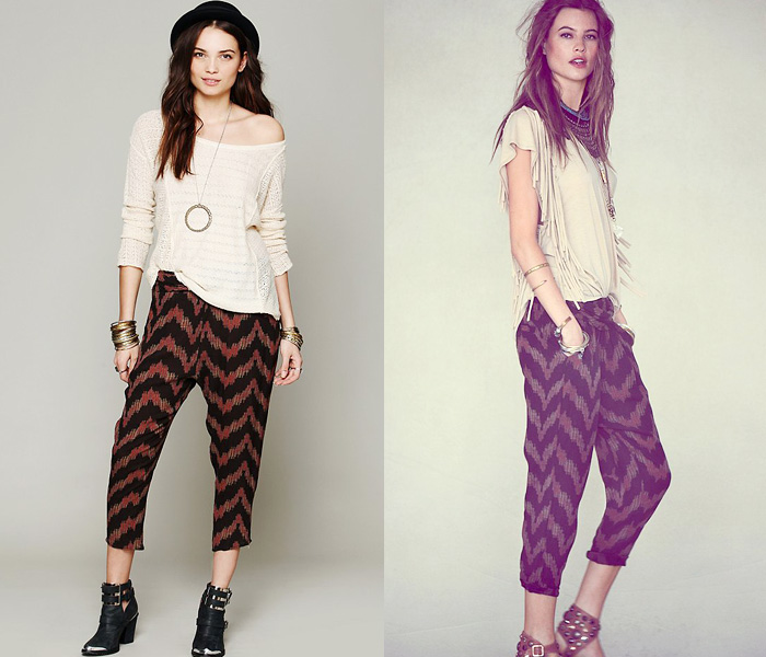 (10) Twisted Ikat Harem Lightly Crinkled - Free People 2013 June Catalog Top Picks: Designer Denim Jeans Fashion: Season Collections, Runways, Lookbooks, Linesheets & Ad Campaigns