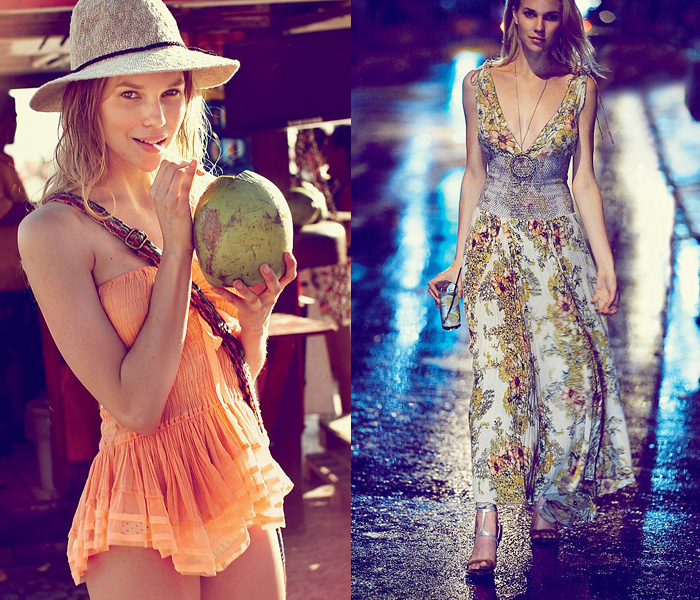 (5) FP One Strong Embrace Smocked Tube Top Peplum - (6) FP One Wisteria & Lattice Maxi Dress - Free People 2013 May Catalog Top Picks: Designer Denim Jeans Fashion: Season Collections, Runways, Lookbooks, Linesheets & Ad Campaigns