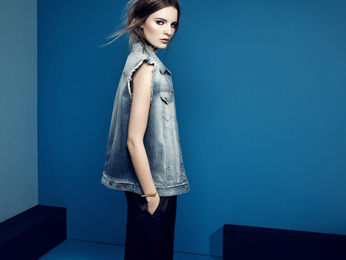 (5) Tommy Sleeveless Waistcoat Vest in Riff - J Brand The Moods of Indigo Womens 2013 Spring Summer: Designer Denim Jeans Fashion: Season Collections, Runways, Lookbooks and Linesheets