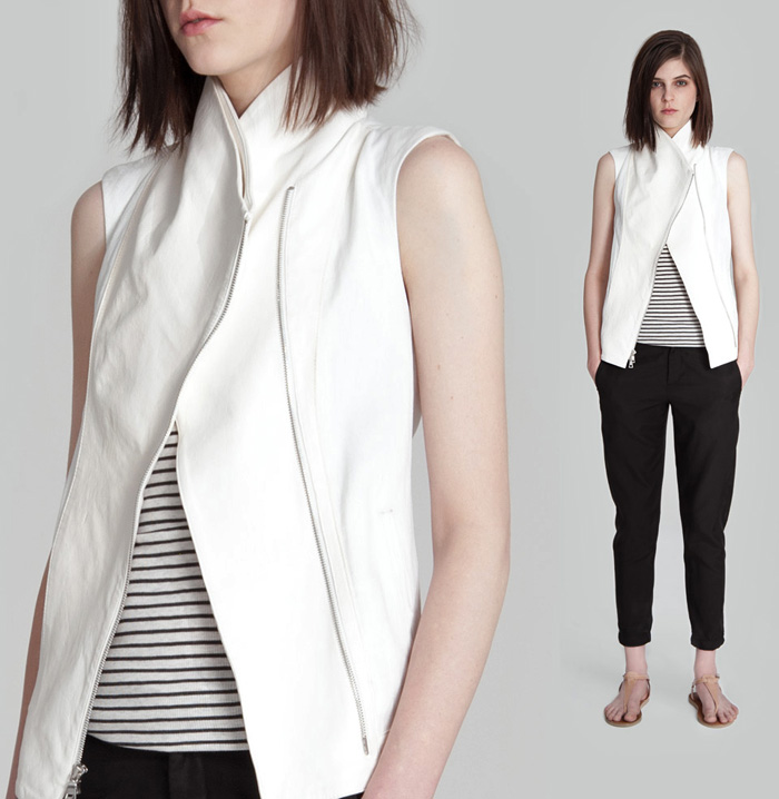 (1) Asymmetrical Vest Lamb Leather - Vince. 2013 Summer Womens Lookbook: Designer Denim Jeans Fashion: Season Collections, Runways, Lookbooks and Linesheets