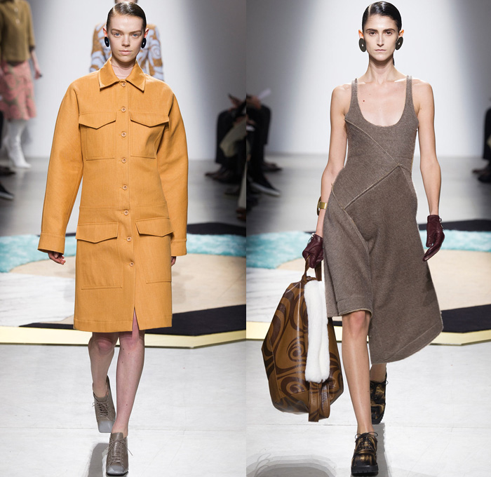 Acne Studios 2014-2015 Fall Autumn Winter Womens Runway Looks - Paris Fashion Week Mode à Paris Prêt à Porter Défilés - Cargo Pockets Wide Leg Palazzo Pants Square Wrap Shawl Swirls Waves Print Motif Jungle Animal Leopard Blouse Trucker Shirt Chunky Knit Sweater Jumper Funnel Neck Leather Vest Waistcoat Alligator Crocodile Reptile Futuristic Metal Ring Zebra Parka Anorak Rainwear Rain Coat Gauchos Culottes Drawstring Oversized Hat Shirtdress Backpack Skirt Frock Sweaterdress Jumperdress