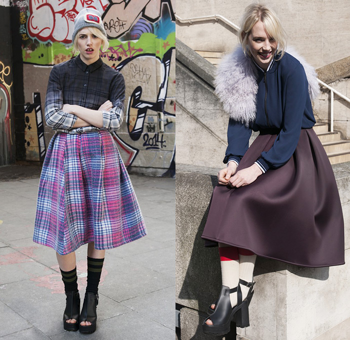 (05a) Check Midi Skirt - (05b) Premium Prom Midi Skirt - ASOS 2014-2015 Fall Autumn Winter Womens Lookbook Collection - Denim Jeans Patchwork Crop Top Midriff Jeggings Leggings Knit Cap Beanie Checks Knit Sweater Jumper Plaid Outerwear Coat Hanging Sleeve Shorts Culottes Gauchos Wide Leg Circle Poodle Skirt Pleats Lace Blouse Roses Flowers Florals Furry Peek-A-Boo Sheer Chiffon Skirt Frock Turtleneck Embroidery Ornamental Print Decorative Art Pantsuit Print Motif Cape Cloak Skater Maxi Dress Blazer