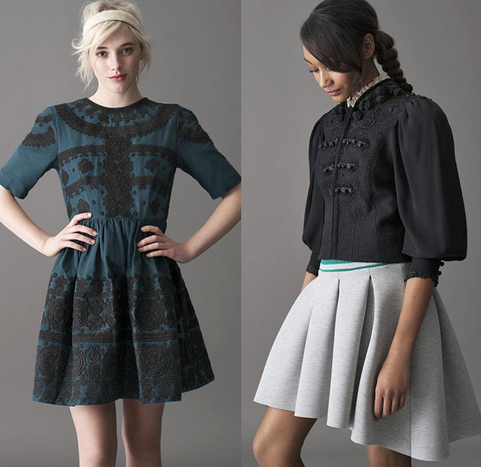 (07a) Embroidered Skater Dress - (07b) Victoriana Jacket - Premium Skater Skirt - ASOS 2014-2015 Fall Autumn Winter Womens Lookbook Collection - Denim Jeans Patchwork Crop Top Midriff Jeggings Leggings Knit Cap Beanie Checks Knit Sweater Jumper Plaid Outerwear Coat Hanging Sleeve Shorts Culottes Gauchos Wide Leg Circle Poodle Skirt Pleats Lace Blouse Roses Flowers Florals Furry Peek-A-Boo Sheer Chiffon Skirt Frock Turtleneck Embroidery Ornamental Print Decorative Art Pantsuit Print Motif Cape Cloak Skater Maxi Dress Blazer