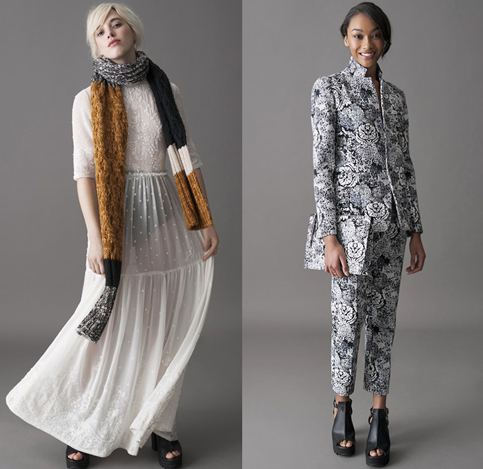 (08a) Premium Embroidered Maxi Dress - (08b) Jacquard Blazer - Trousers - ASOS 2014-2015 Fall Autumn Winter Womens Lookbook Collection - Denim Jeans Patchwork Crop Top Midriff Jeggings Leggings Knit Cap Beanie Checks Knit Sweater Jumper Plaid Outerwear Coat Hanging Sleeve Shorts Culottes Gauchos Wide Leg Circle Poodle Skirt Pleats Lace Blouse Roses Flowers Florals Furry Peek-A-Boo Sheer Chiffon Skirt Frock Turtleneck Embroidery Ornamental Print Decorative Art Pantsuit Print Motif Cape Cloak Skater Maxi Dress Blazer