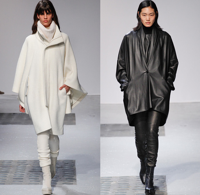 Barbara Bui 2014-2015 Fall Autumn Winter Womens Runway Looks - Paris Fashion Week Mode à Paris Prêt à Porter Défilés - Turtleneck Chunky Knit Weave Sweater Poncho Cape Outerwear Coat Fossils Skeletons Prehistoric Leather Gothic Metallic Studs Motorcycle Biker Furry Palazzo Pants Culottes Gauchos Oversized Reptile Python Snake Bomber Jacket Crop Top Midriff Sheer Chiffon Peekaboo Pantsuit Jacketdress Suitdress
