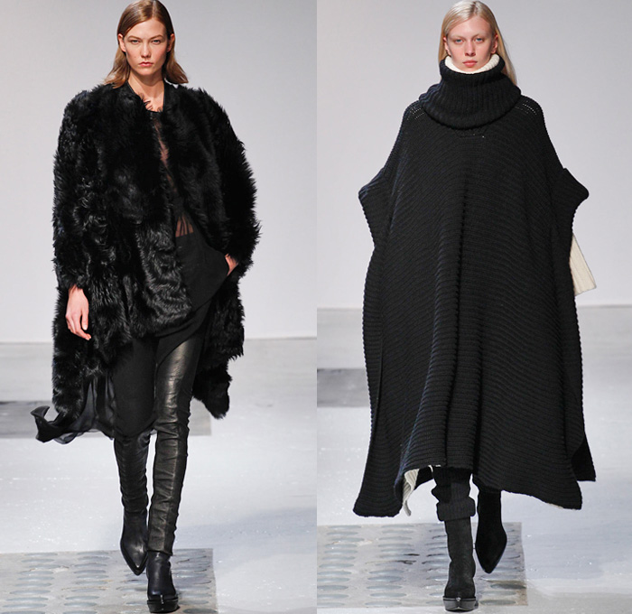 Barbara Bui 2014-2015 Fall Autumn Winter Womens Runway Looks - Paris Fashion Week Mode à Paris Prêt à Porter Défilés - Turtleneck Chunky Knit Weave Sweater Poncho Cape Outerwear Coat Fossils Skeletons Prehistoric Leather Gothic Metallic Studs Motorcycle Biker Furry Palazzo Pants Culottes Gauchos Oversized Reptile Python Snake Bomber Jacket Crop Top Midriff Sheer Chiffon Peekaboo Pantsuit Jacketdress Suitdress