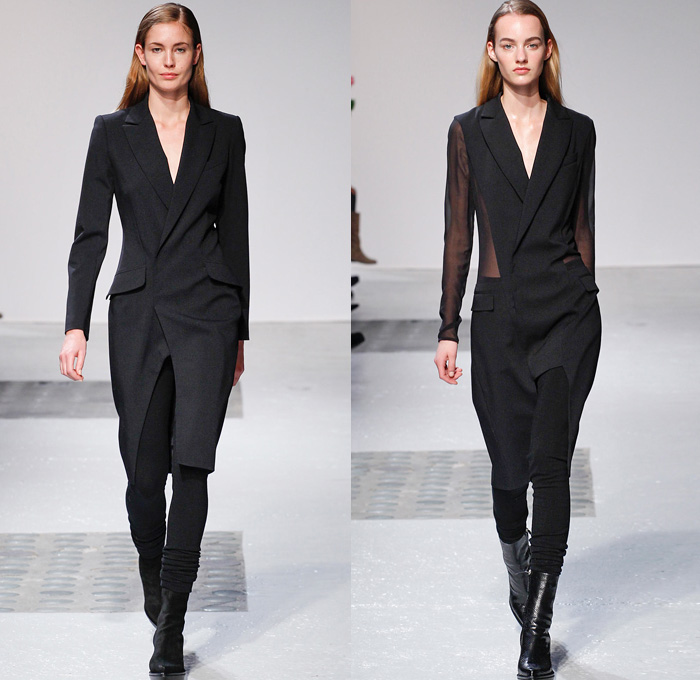 Barbara Bui 2014-2015 Fall Autumn Winter Womens Runway Looks - Paris Fashion Week Mode à Paris Prêt à Porter Défilés - Turtleneck Chunky Knit Weave Sweater Poncho Cape Outerwear Coat Fossils Skeletons Prehistoric Leather Gothic Metallic Studs Motorcycle Biker Furry Palazzo Pants Culottes Gauchos Oversized Reptile Python Snake Bomber Jacket Crop Top Midriff Sheer Chiffon Peekaboo Pantsuit Jacketdress Suitdress