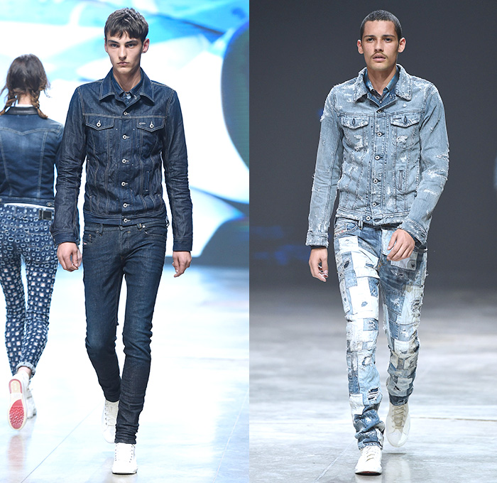 2014-2015 Fall Winter Mens Runway | Denim Jeans Fashion Week Runway Catwalks, Fashion Shows, Season Collections Lookbooks > Fashion Forward Curation < Trendcast Trendsetting Forecast Styles Spring Summer Fall Autumn Winter Designer Brands