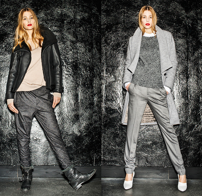 DRYKORN Germany 2014-2015 Fall Autumn Winter Womens Lookbook Collection - Denim Jeans Outerwear Blazer Velvet Gloves Shirt Leather Skinny Zipper Turtleneck Knit Sweater Jumper Motorcycle Biker Rider Pants Trousers Plaid Rocker Rock n Roll Pantsuit Bomber Jacket Sleek Cardigan Pinstripes Wool Peacoat Tuxedo Cocktail Smoking Jacket Drawstring Jogging Sweatpants Beanie Knit Cap Stockings Scarf Skirt Frock Dress Coatdress Shirtall Sweaterdress