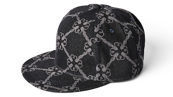 (07) Denim Baseball Cap AOP Mens - G-Star First RAW for the Oceans Collection 2014-2015 Fall Autumn Winter Mens - Bionic Yarn, the Vortex Project, Parley for the Oceans and Pharrell Williams Collaboration - Eco-Thread Fibers Recycled Plastic Bottles Sustainable Denim Jeans Fashion Otto the Octopus Houndstooth Mazarine Indigo Blue Black