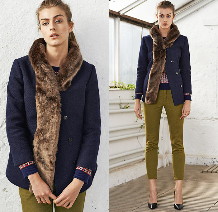 GANT Rugger 2014-2015 Fall Autumn Winter Womens Lookbook Collection - Outerwear Coat Checks Jogging Sweatpants Trench Coat Topcoat Overcoat Sneakers Shorts Vest Waistcoat Blazer Furry Scarf Knit Sweater Jumper Bomber Varsity Baseball Club Jacket