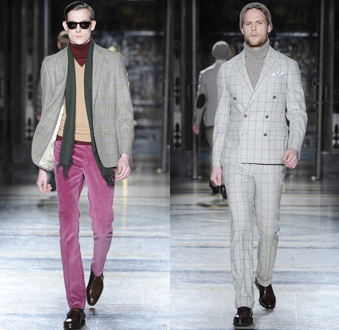 Hackett London 2014-2015 Fall Autumn Winter Mens Runway Looks Fashion - London Collections - Plaid Checks Pinstripes Bomber Jacket Cardigan Outerwear Trench Coat Overcoat Suit Blazer Duffel Bag Turtleneck Luggage Scarf V Neck Parka Puffer Puffy Down Jacket Double Breasted Traveler