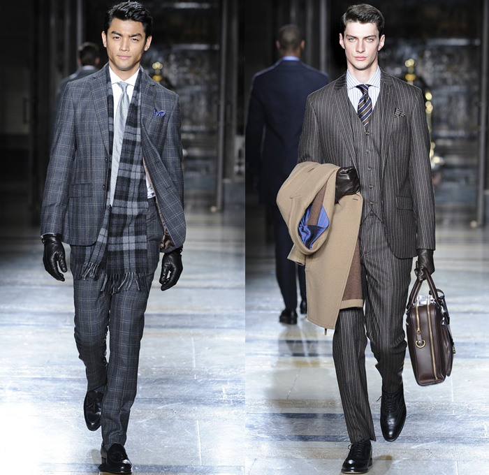 Hackett London 2014-2015 Fall Autumn Winter Mens Runway Looks Fashion - London Collections - Plaid Checks Pinstripes Bomber Jacket Cardigan Outerwear Trench Coat Overcoat Suit Blazer Duffel Bag Turtleneck Luggage Scarf V Neck Parka Puffer Puffy Down Jacket Double Breasted Traveler