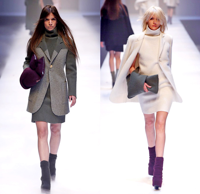 QIUHAO 2014-2015 Fall Autumn Winter Womens Runway Looks - Shanghai Fashion Week China - Wool Knitwear Knit Tie Up Drapery Wrap Triangle Triangular Angular Cone Cape Minimalist Outerwear Coat Topcoat Overcoat Asymmetrical Uneven Skirt Frock Dress Shawl Robe Funnelneck Half Sleeve One Off Shoulder Oversized Half and Half One Side Fabric Roll Button Lines White Dress White Ensemble