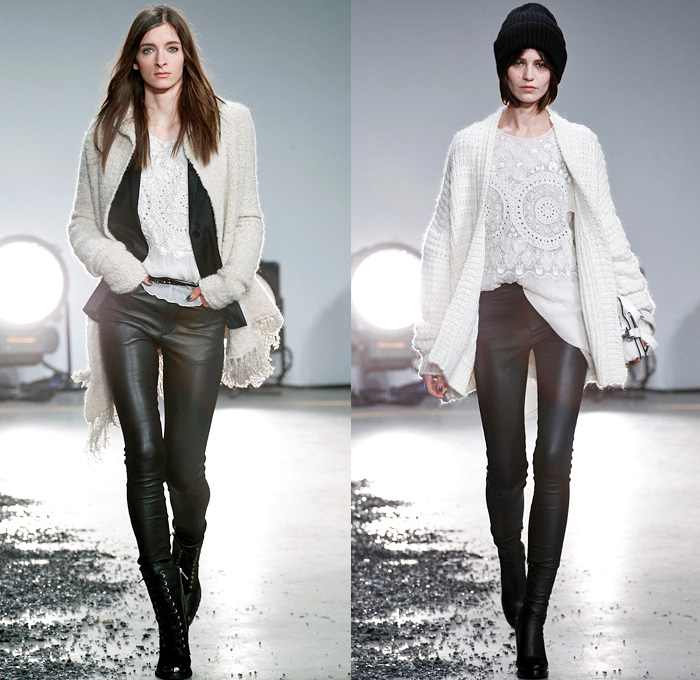 Zadig et Voltaire 2014-2015 Fall Autumn Winter Womens Runway Looks - Paris Fashion Week Prêt à Porter Défilés - Skinny Motorcycle Biker Rider Pants Jeans Flowers Florals Print Furry Outerwear Coat Shorts Leather Zipper Low V Neck Cardigan Knit Military Urban Cargo Pockets Sequins Lace Fringes Scarf Jogging Sweatpants Embellishments Jumpsuit Salopette Overalls Wide Leg Palazzo Pants Skirt Frock Dress Robe Wrap Sheer Chiffon Peekaboo Stripes Maxi Dress