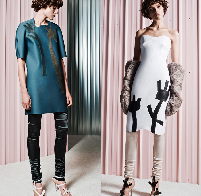 Acne Studios 2014 Pre Fall Womens Lookbook Presentation - Pre Autumn Collection Looks - Palazzo Pants Culottes Wide Leg Leggings Cutout Petals Flowers Floral Motif Graphic Print Minimalist Furry Drapery Scarf Sweater Jumper Multi-Panel Coat Foldover Handkerchief Angular Hem Anorak Skirt Frock Dress Shawl Stole: Designer Denim Jeans Fashion: Season Collections, Runways, Lookbooks and Linesheets