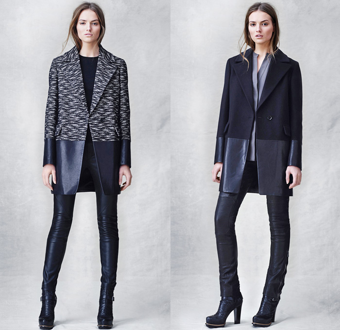 Belstaff 2014 Pre Fall Womens Presentation - Pre Autumn Collection - Motorcycle Biker Rider Ribbed Panel Jeans Multi-Panel Outerwear Coat Wide Leg Palazzo Pants Shirtdress Pantsuit Blazer Boots: Designer Denim Jeans Fashion: Season Collections, Runways, Lookbooks and Linesheets