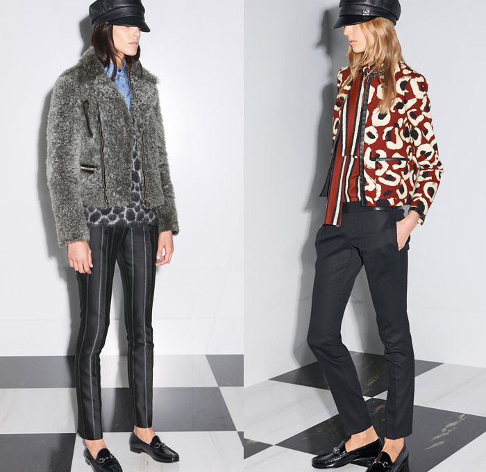 Gucci 2014 Pre Fall Womens Presentation - Pre Autumn Collection - Denim Jeans Solid Colors Minimal Outerwear Trench Pea Coat Marching Band Jacket Motorcycle Biker Dress Loafers Cropped Pants: Designer Denim Jeans Fashion: Season Collections, Runways, Lookbooks and Linesheets