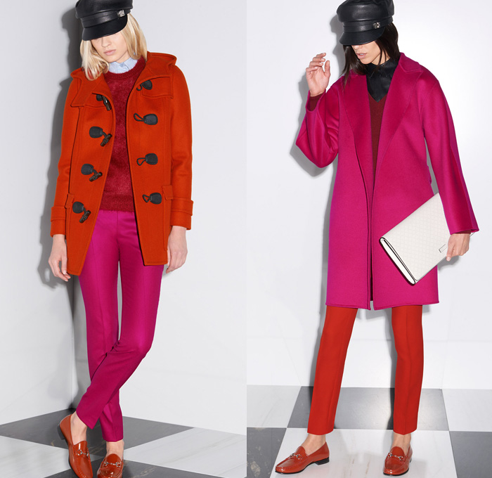 Gucci 2014 Pre Fall Womens Presentation - Pre Autumn Collection - Denim Jeans Solid Colors Minimal Outerwear Trench Pea Coat Marching Band Jacket Motorcycle Biker Dress Loafers Cropped Pants: Designer Denim Jeans Fashion: Season Collections, Runways, Lookbooks and Linesheets