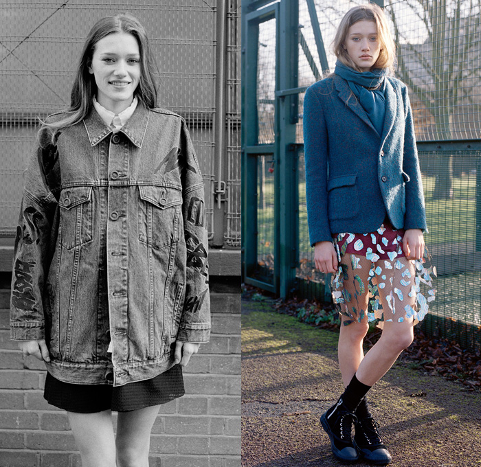 Julien David 2014 Pre Fall Womens Lookbook Presentation - Pre Autumn Collection Looks - Denim Jeans Trucker Jacket Peek-a-Boo Mesh Net See Through Blazer Wool Stripes Knit Sweater Jumper Teddy Bear Cub: Designer Denim Jeans Fashion: Season Collections, Runways, Lookbooks and Linesheets