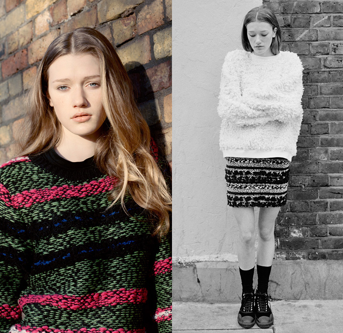 Julien David 2014 Pre Fall Womens Lookbook Presentation - Pre Autumn Collection Looks - Denim Jeans Trucker Jacket Peek-a-Boo Mesh Net See Through Blazer Wool Stripes Knit Sweater Jumper Teddy Bear Cub: Designer Denim Jeans Fashion: Season Collections, Runways, Lookbooks and Linesheets