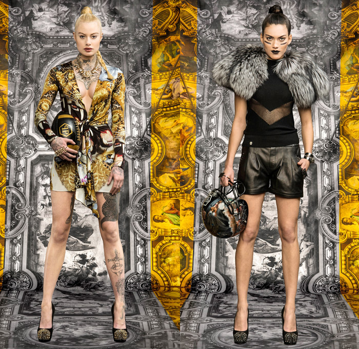 Philipp Plein 2014 Pre Fall Womens Lookbook Presentation - Pre Autumn Collection Looks - American Football Jersey Sportswear Motorcycle Biker Jacket Skinny Jeans Studs Baroque Safari Lion Animal Print Jogging Sweatpants Lace Mesh Peek-A-Boo Skirt Dress: Designer Denim Jeans Fashion: Season Collections, Runways, Lookbooks and Linesheets