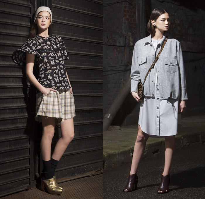 Rachel Comey 2014 Pre Fall Womens Presentation - Pre Autumn Collection Looks - Palazzo Pants Culottes Gauchos Wide Leg Trousers Dog Poodle Motif Print Leopard Ruffles Plaid Checks Tartan Shirtdress: Designer Denim Jeans Fashion: Season Collections, Runways, Lookbooks and Linesheets