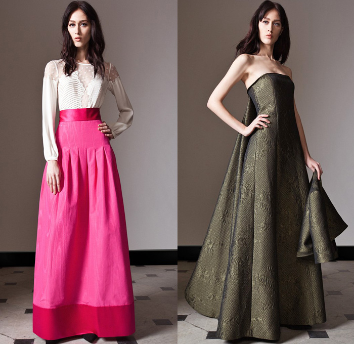 Temperley London 2014 Pre Fall Womens Presentation - Pre Autumn Collection - Leather Skinny Biker Jeans Sheer Chiffon Lace Peek-A-Boo Jumpsuit Wide Leg Trousers Flowers Floral Stained Glass Dresses: Designer Denim Jeans Fashion: Season Collections, Runways, Lookbooks and Linesheets