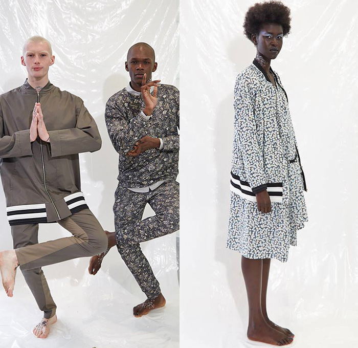 ZAMBESI 2014-2015 Spring Summer Collection Sneak Peek - New Zealand Southern Hemisphere Looks Media Day Mens Womens - Flowers Florals Print Motif Pattern Bomber Coat Bomberdress Jacketdress Silk Lace Mesh Minimalist Peek-A-Boo Shorts Sheer Chiffon Sweatpants Jogging Crop Top Midriff Bralette