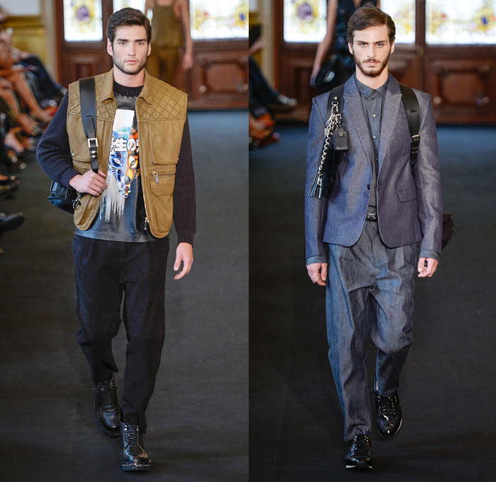 Ellus 2014 Winter Mens Runway Collection - São Paulo Fashion Week Brazil - Inverno 2014 Homens Desfiles - Outdoorsman Lumberjack Mountaineer Railroad Engineer Raw Selvedge Denim Jeans Destroyed One Piece Jumpsuit Dungarees Oversized Coats Vest