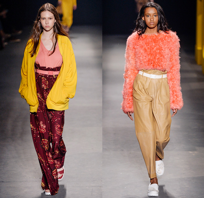 Oh, Boy! 2014 Winter Southern Hemisphere Womens Runway Collection - Fashion Rio Brazil Moda Brasileira - Inverno 2014 Mulheres Desfiles - Retro Post Punk 1990s Faded Denim Jeans Trousers High Waisted Crop Top Midriff Embellished Tassels Fringes Furry Paisley Print 3D Cutout Russian Ballet