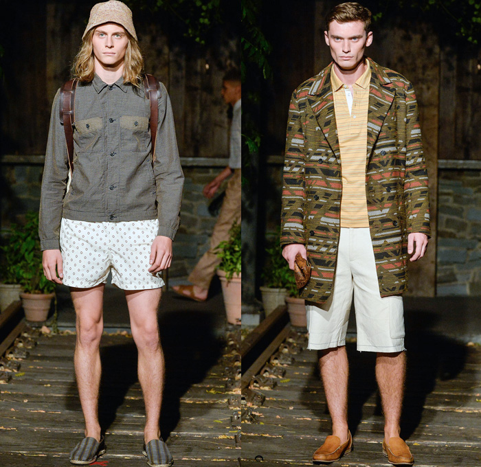 Billy Reid 2014 Spring Summer Mens Runway Collection - New York Fashion Week - Southern Style Outdoorsman Blazer Shorts Pseudo Denim Camo Floral Tunics Jackets: Designer Denim Jeans Fashion: Season Collections, Runways, Lookbooks and Linesheets