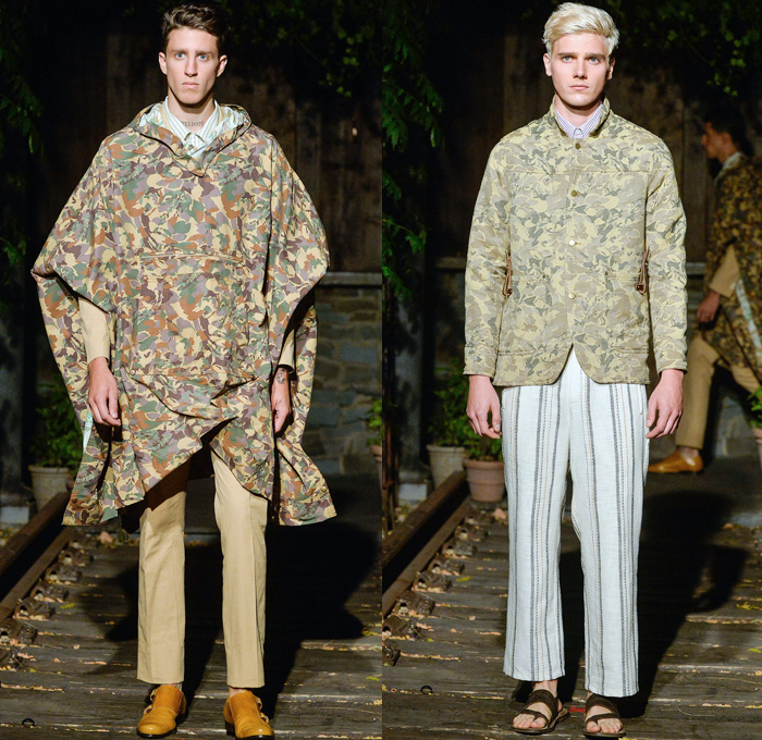 Billy Reid 2014 Spring Summer Mens Runway Collection - New York Fashion Week - Southern Style Outdoorsman Blazer Shorts Pseudo Denim Camo Floral Tunics Jackets: Designer Denim Jeans Fashion: Season Collections, Runways, Lookbooks and Linesheets